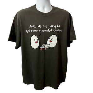 Funny Egg getting drunk shirt comedy t-shirt size XL
